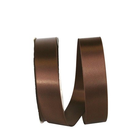 RELIANT RIBBON 1.5 in. 100 Yards Double Face Satin Allure Ribbon, Brown 5000-092-09C